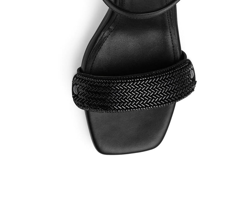 Perles métalliques - Block Heel Mid Black PS1