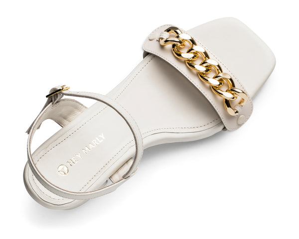 Gold Chain - Block Heel Mid Crema PS1